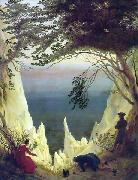 Caspar David Friedrich Chalk cliffs on Rugen by Caspar David Friedrich Sweden oil painting artist